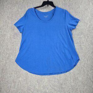 Ava & Viv Womens Plus Size 2X Blue Short Sleeve Top